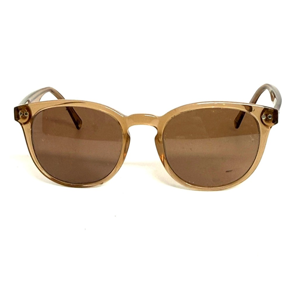 Muse Sunglasses Tan‎ Translucent Round Frame Brown Lens 52-20-145 32-000274